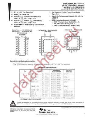 SN74LV541ARGYR datasheet  